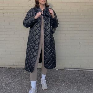 Zara Black Quilted Leather Jacket